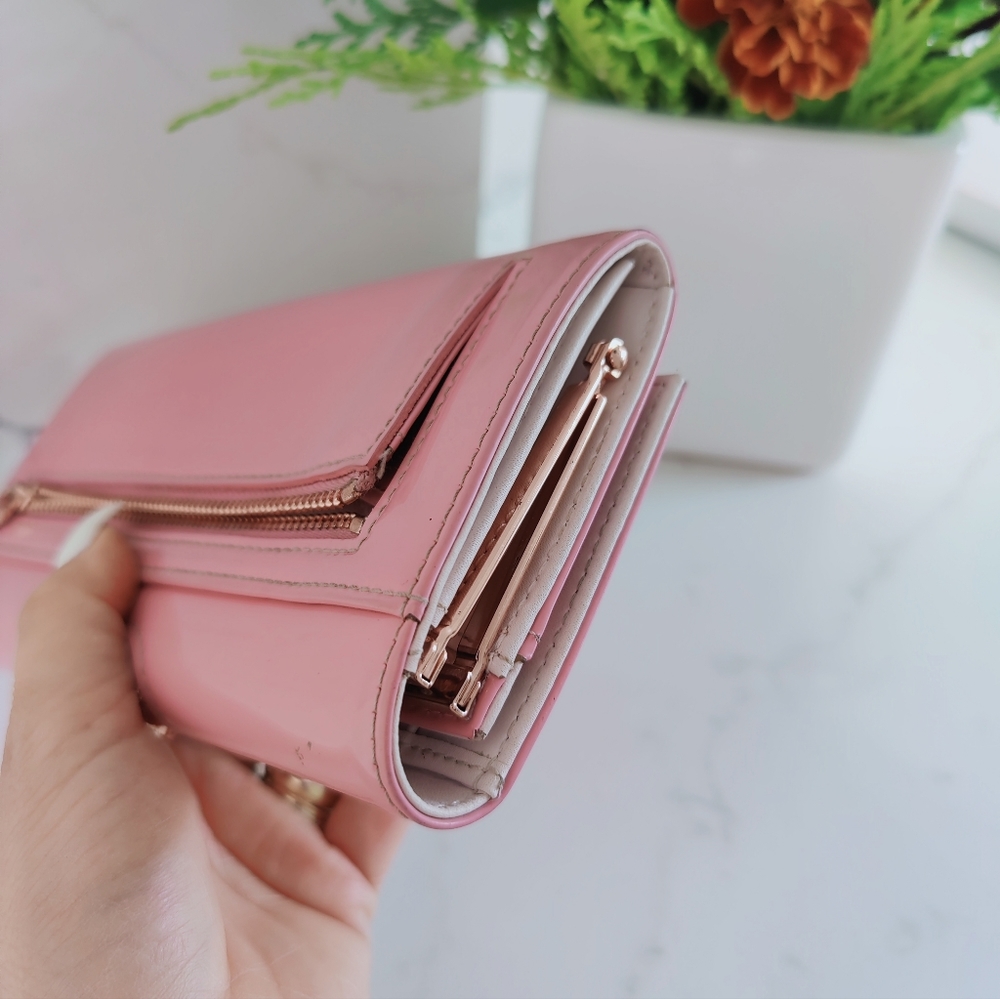 TED BAKER Leather Light Pink Purse Card Cash Holder Pearl &  Rustal Bobbles VGC - Picture 15 of 15
